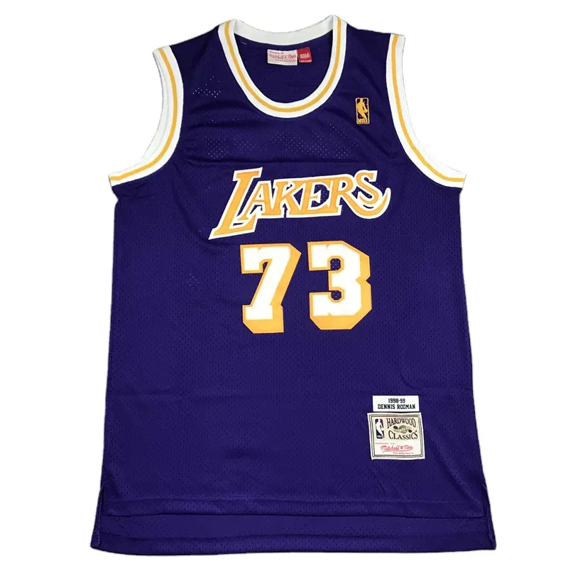 High Quality NBALAKERS Rodman 73 Stitched Jersey All Retro jersey Stock Available