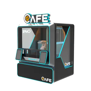 Distributeur automatique de grains de café à écran tactile, fenêtre de distributeur de café instantané avec système de paiement de pièces