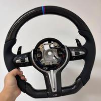 Volant de voiture en fibre de carbone pour E90 M3/M6 Série 5 X6 avec palettes étendues, chauffage, vibration, installation non destructive