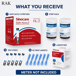 <span class=keywords><strong>Bandelettes</strong></span> de test de glycémie Sinocare Safe Accu2, 50 <span class=keywords><strong>bandelettes</strong></span> + 50 lancettes avec ou <span class=keywords><strong>sans</strong></span> lecteur, MOQ 1 - Product Image 5