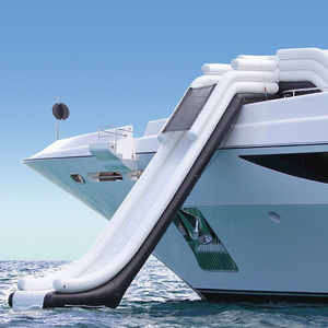 <b>Inflatable</b> PVC <b>Water</b> <b>Slide</b> Blue White Floating Yacht <b>Slide</b> Outdoor Resort Hotel Use Max 500kg Capacity - Product Image 2