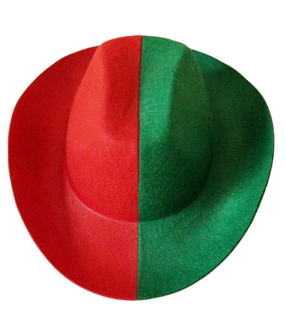 WC 2022 португальская ковбойская шляпа, футбольные фанаты, Нетканая шапка stetson, цвет флага Португалии