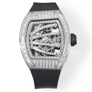 Fashion High End Watch Diamond <b>studded</b> Stainless Steel Case Rubber Strap Popular Business Watch <b>Men's</b> Mechanical Watch - Product Image 1