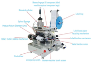Machine d'étiquetage semi-automatique pneumatique haute précision Dingchi 360° pour bouteilles de vin et canettes en papier, multi-tension (220V/110V) avec PLC