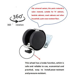 50mm Silent PA6 Nylon Swivel Caster <b>Wheels</b> 40kg Load Durable <b>Plastic</b> Casters For Office Hospital Dining Living Room Furniture - Product Image 3