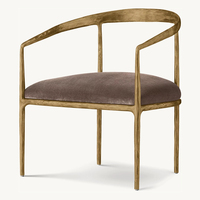 Mobilier d'hôtel moderne dossier baril chaise en tissu chaise de canapé simple d'intérieur à cadre métallique de loisirs chaises de salle à manger durables