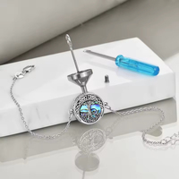 Bracelet Urne Arbre de Vie en Argent Sterling S925 en Gros, Coquille d'Abalone, Nœud Celtique, Bijoux Funéraires pour Cendres