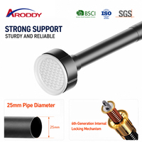 ARODDY Tringle de Douche en Acier Carbone Antirouille de 30000 m² pour Usine, Verrouillage Intérieur 25 mm, Sans Perçage, 35,43-62,99 Pouces