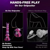 Dildo Monster Ovipositor con 4 Huevos, Silicona Líquida Impermeable, Bomba Inflable, Juguete Sexual de Fantasía con Nudo de Caballo y Dragón, Modelo con Ventosa