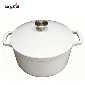 <span class=keywords><strong>Cocotte</strong></span> en fonte émaillée 5QT 6QT 7QT <span class=keywords><strong>à</strong></span> double poignée, antiadhésive, compatible tous feux, <span class=keywords><strong>pour</strong></span> cuisson, rôtissage et mijotage - Product Image 3