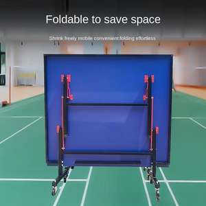 <span class=keywords><strong>Table</strong></span> de <span class=keywords><strong>ping</strong></span>-<span class=keywords><strong>pong</strong></span> pliable certifiée ITTF pour l'intérieur, épaisseur 25 mm, <span class=keywords><strong>panneau</strong></span> de fibres haute densité, mobile avec roulettes, usage domestique - Product Image 6