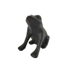 Figurine de grenouille assise en fonte, finition antique, statue d'animal en métal, ornement de jardin extérieur, décoration artisanale de luxe pour la maison