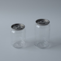 Bouteille transparente en PET avec languette de traction, 3 types de bouchons, plusieurs spécifications, conception personnalisée d'emballage pour boissons