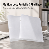 Classeur A4 translucide mat en PP à 2 anneaux, organiseur de documents givré personnalisable avec impression UV pour bureau et école