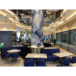 Meilleur prix, mobilier d'hôtel commercial sur mesure, banquette en forme de U bleue, canapé moderne pour restaurant, <span class=keywords><strong>banc</strong></span> à vendre, tables à manger en bois - Product Image 2