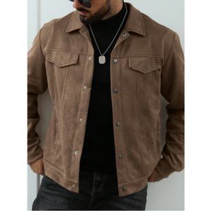 New Men's Jacket - Classic Button Design, <b>Retro</b> Style, Made of High-quality <b>Fabric</b>, Suitable for Casual Street Wear - Product Image 4