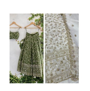 High on Demand Viscose Georgette Embroidery Fabric for Making Lehenga and Anarkali <b>Suit</b> from Indian Supplier - Product Image 1