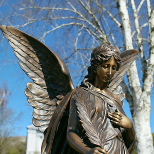 Mới ngoài trời đồng thiên thần bia mộ tượng đài điêu khắc đúc tùy chỉnh thiết kế màu sắc nghệ thuật Kim Loại Tùy chỉnh cao cấp cho nghĩa trang - Product Image 4