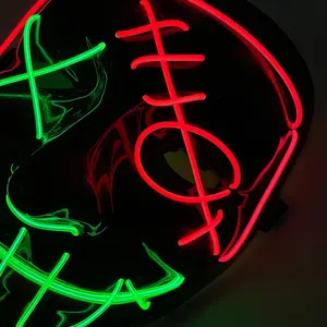 <span class=keywords><strong>Masque</strong></span> de visage néon lumineux sans fil à LED pour Halloween <span class=keywords><strong>Masque</strong></span> de <span class=keywords><strong>pirate</strong></span> lumineux Horreur <span class=keywords><strong>Carnaval</strong></span> Mascara Fournitures pour adultes - Product Image 4