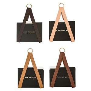 PU Leather Modern Handmade Promotional Hanging <b>File</b> Holder Storage <b>Organizer</b> Wall Hung Magazine Rack Multifunction Office Decor - Product Image 2