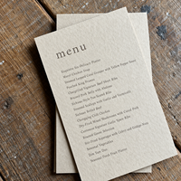 Cartes de menu de mariage personnalisées en papier d'art typographié, gaufrées, menu de table de luxe pour banquet, fête, restaurant