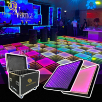 Dalles de sol lumineuses pour scène de fête 16x16 pieds, dalles de danse LED magnétiques 3D filaires pour mariage en extérieur