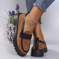 Vente en gros usine – Nouveaux mocassins plateforme à semelle épaisse et imprimé léopard, style 2025, grandes tailles, lumineux, pour femmes