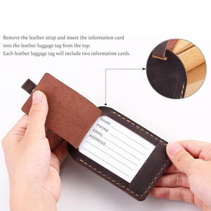 Etiqueta de Equipaje Personalizada con Cuero, Etiqueta con Nombre para Maleta de Viaje con Patrón de Letras, Material de Cuero Genuino - Product Image 4