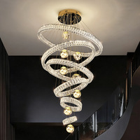 Lustre en cristal K9 de luxe, hauteur réglable, doré, luminaire moderne pour plafond, villa, salon, escalier, hôtel, décoration de mariage
