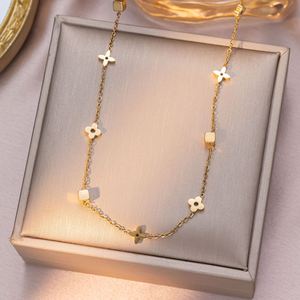 Women's Gold-Plated Stainless Steel Flower Necklace/<b>Bracelet</b> <b>Set</b> Trendy for Weddings Parties Anniversaries Engagement - Product Image 4