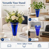 Support de vase en verre borosilicate haut de gamme, support métallique en spirale unique, présentoir moderne pour fleurs de bureau, support élégant pour plantes d'intérieur sur table