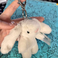 Porte-clés Lapin en Peluche Mignon et Doux, Breloque de Sac Animal en Peluche, Pendentif de Sac à Dos pour Femmes - Vente en Gros