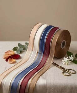 25 Cm Polyester Satin-edged Chiffon <strong>Ribbon</strong> Fresh Flowers Gift Packaging DIY Handmade Clothing Accessories Home Decoration - Product Image 4