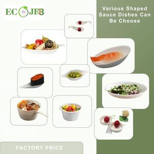 ECO JFB 2025 OEM Biodegradable Plato para salsa <span class=keywords><strong>de</strong></span> pulpa <span class=keywords><strong>de</strong></span> <span class=keywords><strong>caña</strong></span> <span class=keywords><strong>de</strong></span> azúcar Sartén para salsa Platillo para sumergir en forma <span class=keywords><strong>de</strong></span> huevo Plato para sushi - Product Image 4