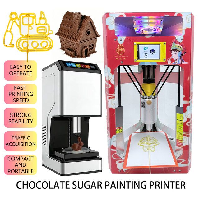 3D Chocolate Printer 3D Candy Printer High Precision Food Grade Automatic Intelligent for Small Business and DIY Chocolate Shop