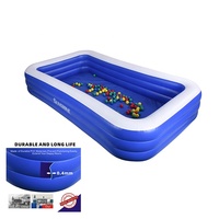 Piscine gonflable rectangulaire grande taille pour enfants Sunshine, en PVC de 3 mm d'épaisseur, piscine familiale d'extérieur, certifiée CE, 120x72x22 pouces