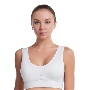 เสื้อชั้นในกีฬาผู้หญิงแบบตาข่ายขายส่ง สำหรับฟิตเนส วิ่ง ออกกำลังกาย ซับแรงกระแทก ไร้โครง ขนาดใหญ่พิเศษ 6XL ครอปท็อป ระบายอากาศได้ดี เหมาะสำหรับโยคะ - Product Image 1