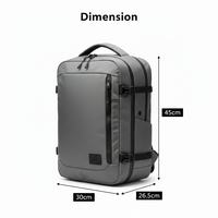Sac à dos de voyage extensible tendance compatible TSA, en polyester imperméable, pour ordinateur portable, unisexe, 20-39L, avec ceinture à coussin d'air, OEM/ODM