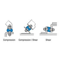 Jacey Supports d'isolation des vibrations en caoutchouc robustes à double goujon, amortisseurs pour compresseurs, moteurs, quincaillerie et joints