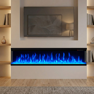 <span class=keywords><strong>Chimenea</strong></span> <span class=keywords><strong>Eléctrica</strong></span> <span class=keywords><strong>Panorámica</strong></span> de 3 Lados Empotrada en la Pared con Llama Simulada para Hogar y Hotel - Product Image 2