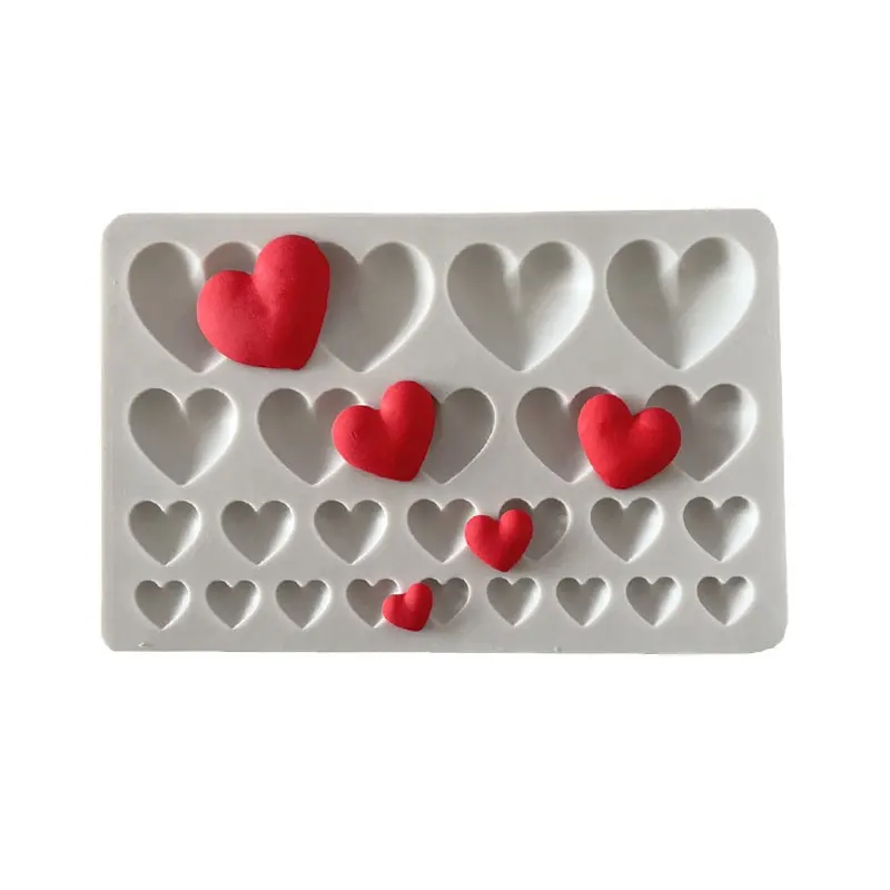 Coeur Silicone Fondant Bonbons Moule Chocolat Moule Gâteau Moules pour la Saint Valentin Mousse Gâteau Cuisson Français Dessert Brownie