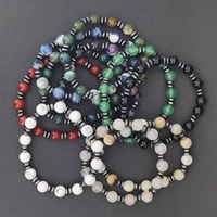 Bracelets de perles de pierres précieuses en cristal naturel de 6mm en gros Bracelets de charme en perles d'hématite noire à la mode simple