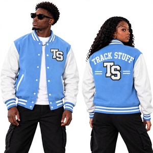 <b>Track</b> Stuff Custom <b>Mens</b> Varsity Letterman <b>Jacket</b> Wool Cotton Stand Collar Custom Embroidered Logo Front Streetwear Winter - Product Image 1