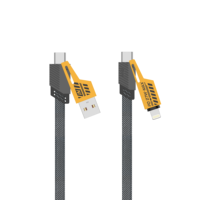 Kabel Data YooKiE CB95 65W 4 in 1 Bahan Zinc Alloy USB-A/Type-C ke Type-C/ 1M 3A Pengisian Cepat Berlapis Nilon