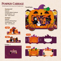 Carte de vœux personnalisée Halloween 3D Pop-up en papier artistique avec vernis mat, impression offset 160x110mm avec enveloppe pour fête