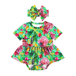 LT-401-YXL Combinaison Bébé Fille Adorable à Motif Glaces, Robe d'Été, Bandeau, Ensemble 2 Pièces, Body Robe Glace pour Bébé - Product Image 5