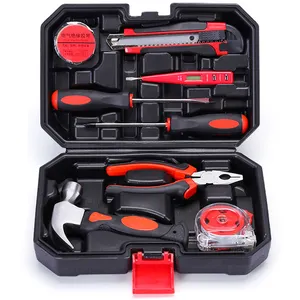 9-Piece Tool Set General Household Basic Hand Tool Kit with Handy Toolbox Storage Case