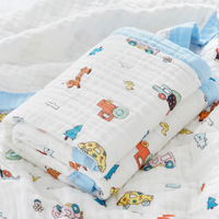 Custom Size Class 6 Layer Cotton Gauze Baby Bath Towel Blanket Soft Highly Absorbent Quick Dry Skin-Friendly 110*110cm 0-6 Years
