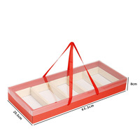 Boîte cadeau portable à 5 compartiments, boîte d'emballage portable multi-grilles avec couvercle transparent