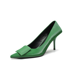 Tacchi alti verdi primavera ed estate nuove <span class=keywords><strong>scarpe</strong></span> da donna <span class=keywords><strong>scarpe</strong></span> con <span class=keywords><strong>tacco</strong></span> <span class=keywords><strong>quadrato</strong></span> a punta a Stiletto - Product Image 1